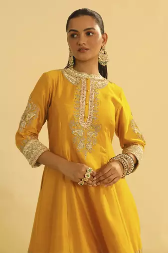 Amani - mustard a-line  kurta with salwar & dupatta