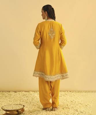 Amani - mustard a-line  kurta with salwar & dupatta 5