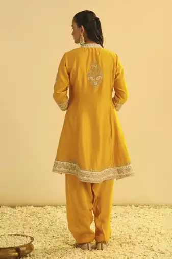Amani - mustard a-line  kurta with salwar & dupatta
