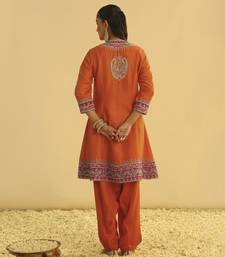 Rayana - orange a-line kurta with salwar & dupatta