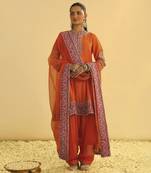 Rayana - orange a-line kurta with salwar & dupatta