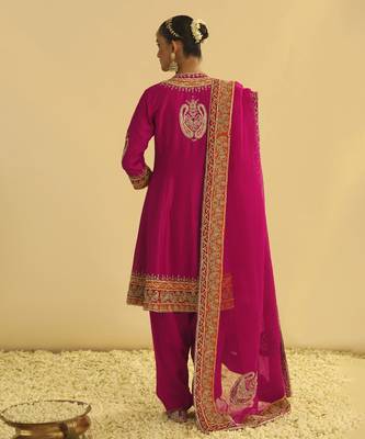 Rayana - hotpink a-line kurta with salwar & dupatta 2