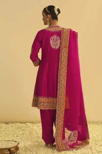 Rayana - hotpink a-line kurta with salwar & dupatta