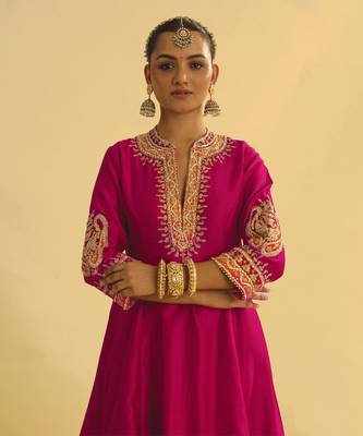 Rayana - hotpink a-line kurta with salwar & dupatta 3