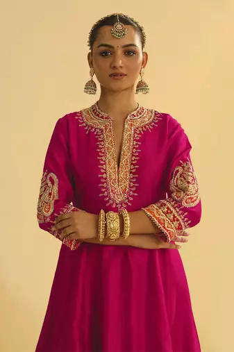Rayana - hotpink a-line kurta with salwar & dupatta