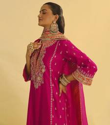 Mayra - hotpink long kurta with palazzo & dupatta