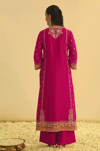 Mayra - hotpink long kurta with palazzo & dupatta