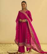 Mayra - hotpink long kurta with palazzo & dupatta