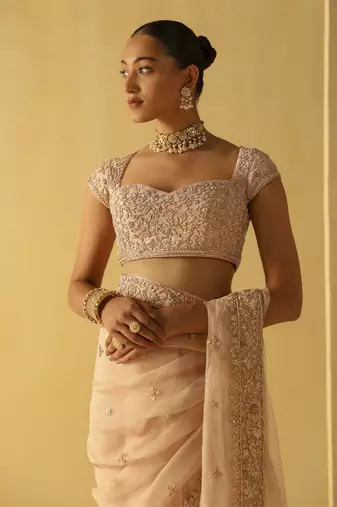 Maliha - rosepink saree set