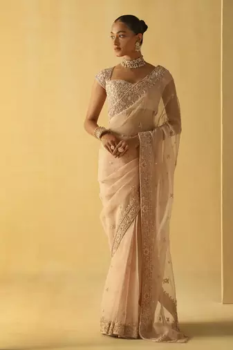 Maliha - rosepink saree set
