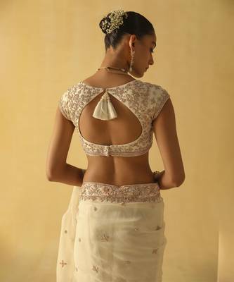 Maliha - daisy ivory saree set 2