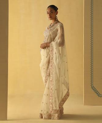 Maliha - daisy ivory saree set 1