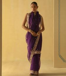 Hannah - deep purple saree set