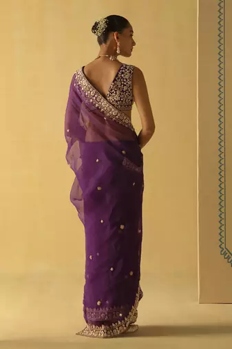 Hannah - deep purple saree set