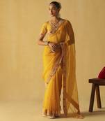 Afsa - mustard saree set