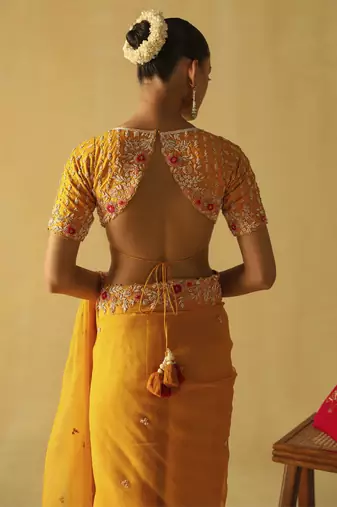 Afsa - mustard saree set