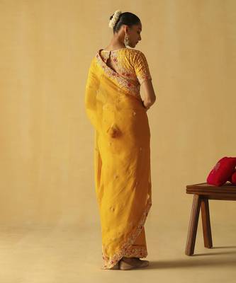 Afsa - mustard saree set 5