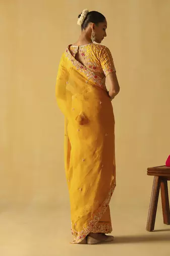 Afsa - mustard saree set