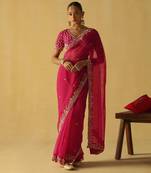 Afsa - hotpink saree set
