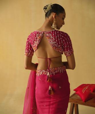 Afsa - hotpink saree set 2