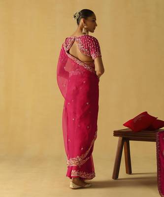 Afsa - hotpink saree set 5
