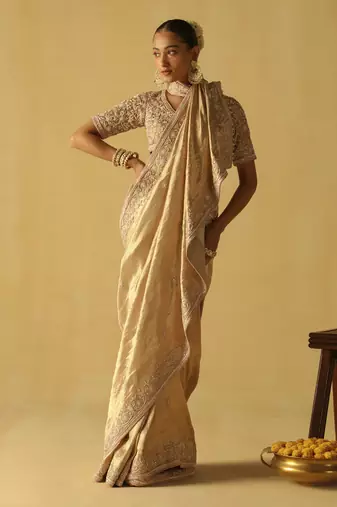 Saraa - gold saree set