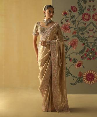 Zeenat - gold saree set 1