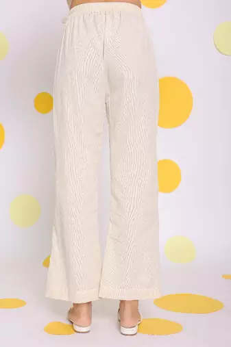 Off white  shirt and pant 2 piece set summer relaxed linen co-ord set