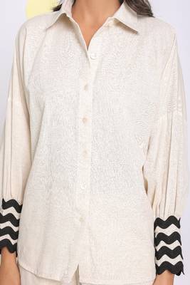 Off white  shirt and pant 2 piece set summer relaxed linen co-ord set 7
