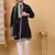 Men cotton silk ethnic motifs embroidered black kurta and trouser with stole