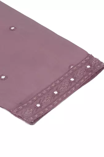Men cotton silk mirror work yoke design purple kurta with salwar