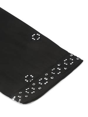 Men cotton silk mirror work yoke design black kurta with salwar 5