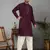 Men cotton silk mirror work yoke design purple kurta with salwar