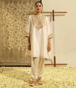 Kaarigari shaheen daisy ivory chauga with salwar set