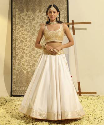 Kaarigari Aayan Daisy Ivory Lehenga Set 3