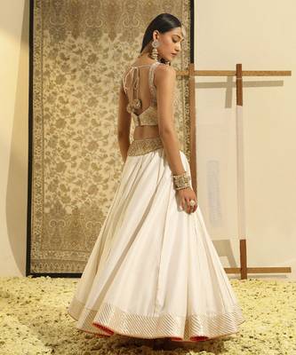 Kaarigari Aayan Daisy Ivory Lehenga Set 5