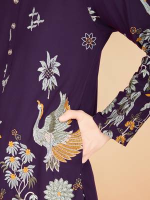 Exclusive wedding wear viscose rayon thread embroidered work kurta only 5