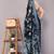 Grey floral print chiffon saree with unstiched blouse piece