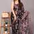 Pink floral print chiffon saree with unstiched blouse piece