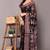 Pink floral print chiffon saree with unstiched blouse piece