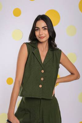 Olive green everyday wear top and pant two piece set summer relaxed 100% cotton co-ord set 7