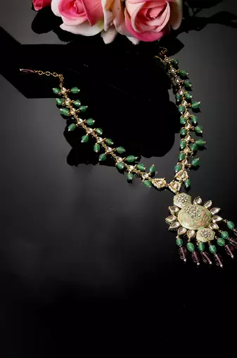 Peacock haar necklace
