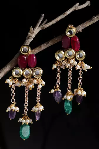 Lal roshni drop earring