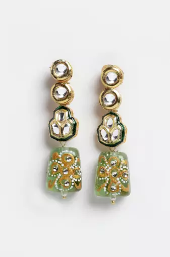 Teal drop earring