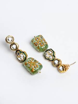 Teal drop earring 4