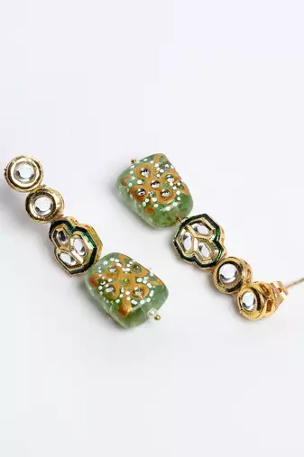 Teal drop earring
