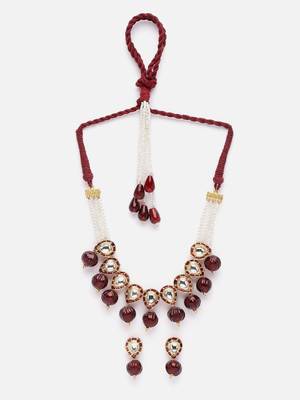 Surkh soorat haar with earrings jewellery set 3