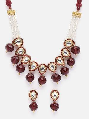 Surkh soorat haar with earrings jewellery set 4