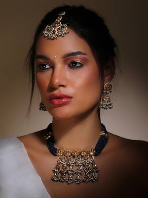 Oceanic sparkle maang tikka hair jewellery 1