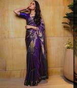 Blue Banarasi Soft Silk blend saree